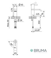 MEDIDAS MONOMANDO BIDE BREEZE BRUMA